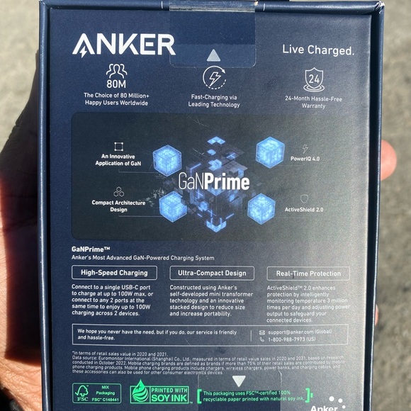 Anker Prime 100w GaN USB C Multi-Device Fast Charging 3-Port Wall Charger - NEW - Picture 4 of 4